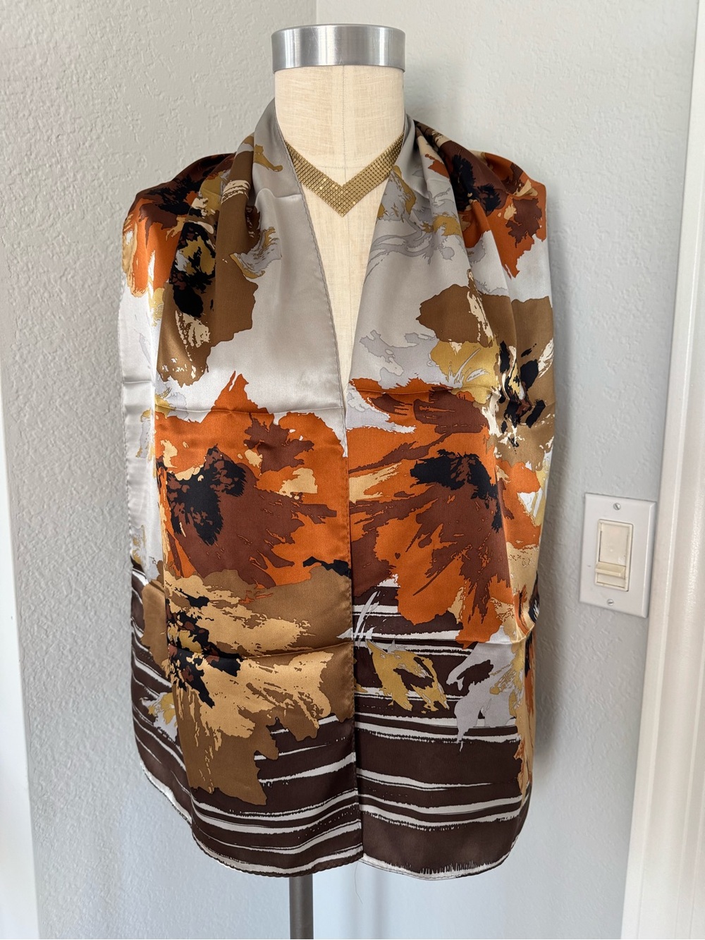 Anne Klein Likely Silk Scarf 62”x14”